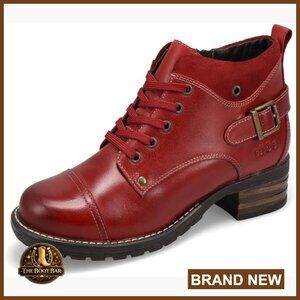 Leather Ankle Boots with Arch Support, Faux Fur Lined